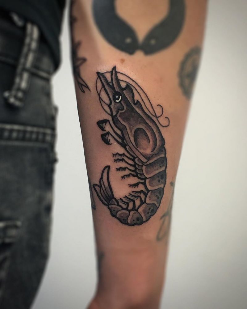 30 Pretty Shrimp Tattoos to Inspire You