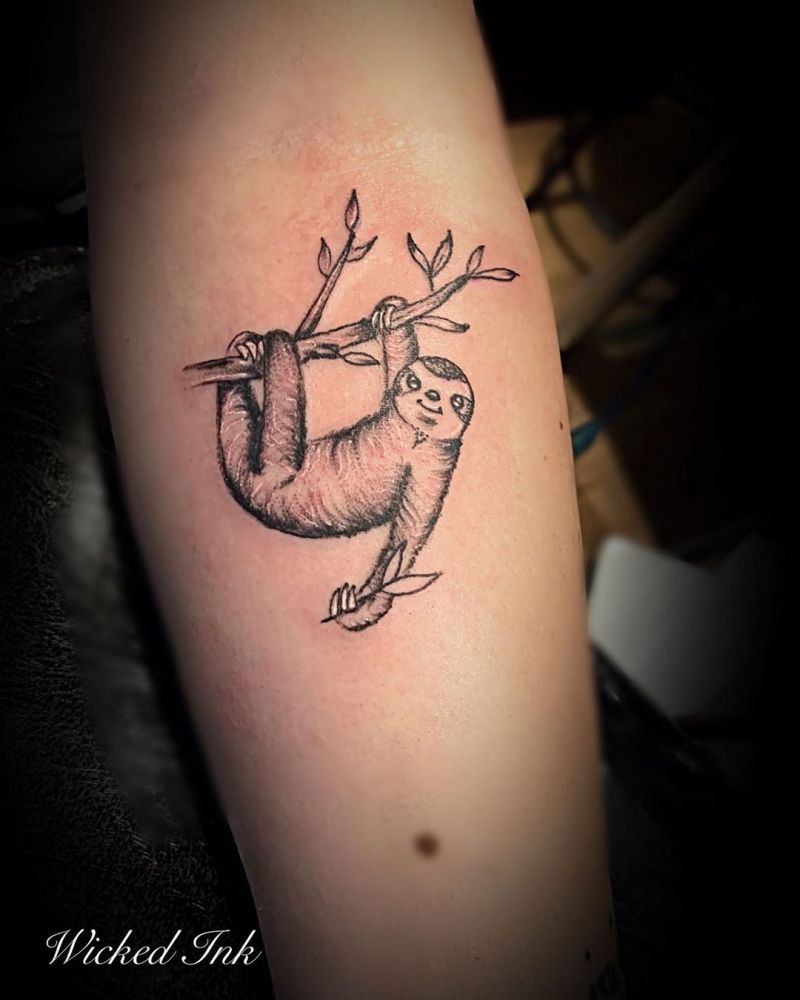 30 Cute Sloth Tattoos for You to Enjoy