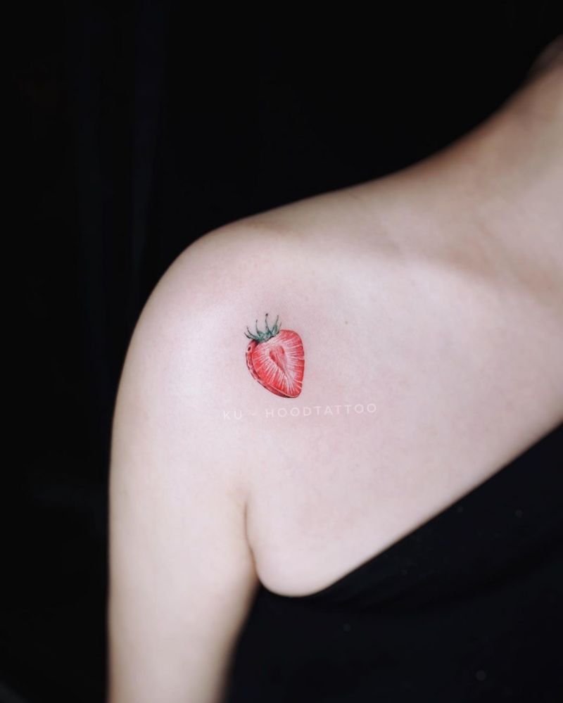 30 Pretty Strawberry Tattoos You Will Love