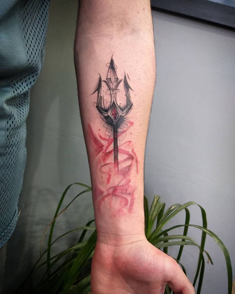 30 Creative Trident Tattoos for Your Inspiration