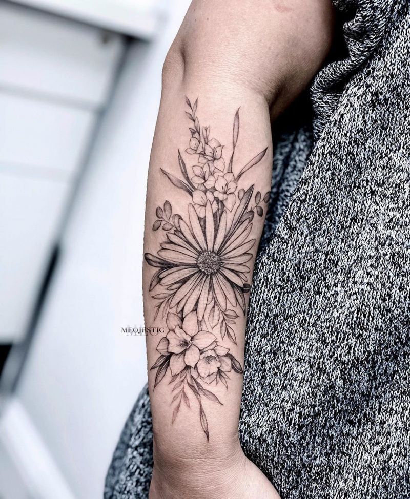 30 Pretty Aster Tattoos for Your Inspiration