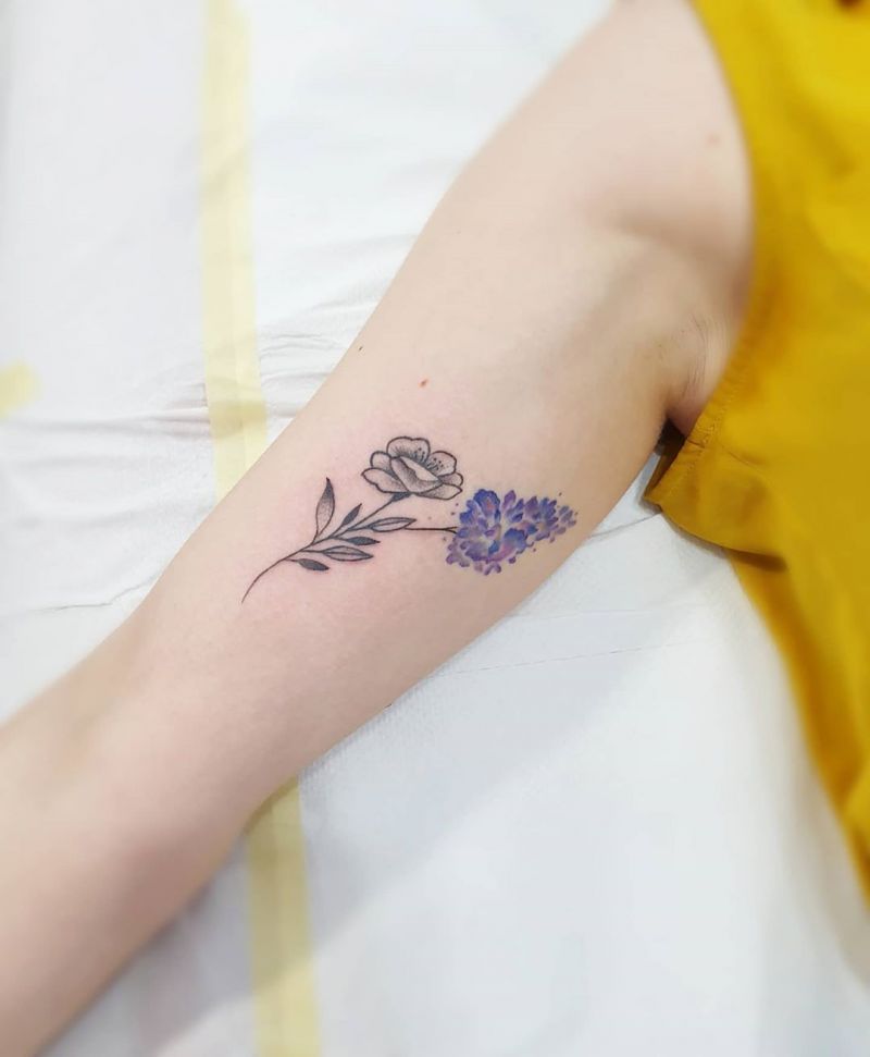 30 Pretty Lilac Tattoos to Inspire You