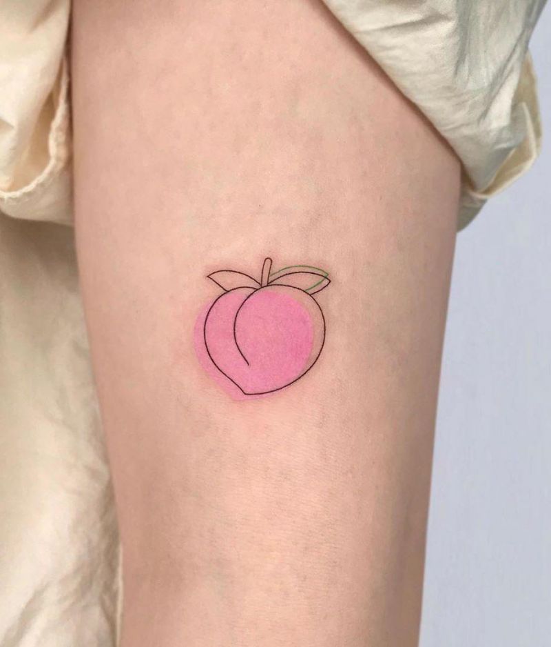 30 Pretty Peach Tattoos for Women You Will Love