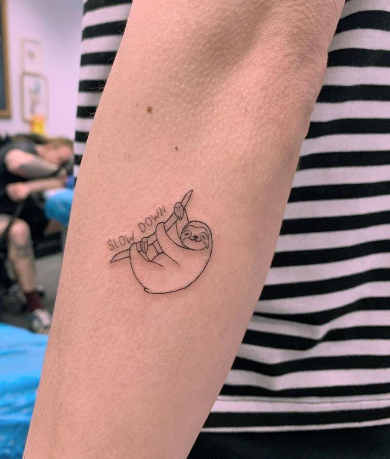 30 Cute Sloth Tattoos for You to Enjoy