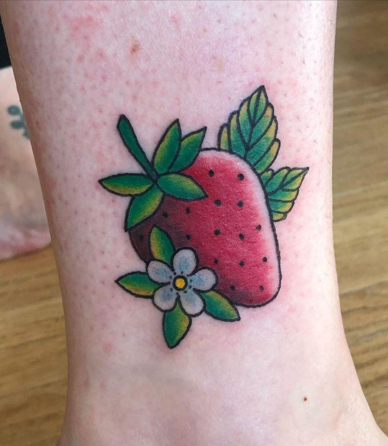 30 Pretty Strawberry Tattoos You Will Love