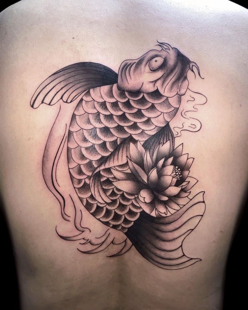 30 Pretty Carp Tattoos to Inspire You