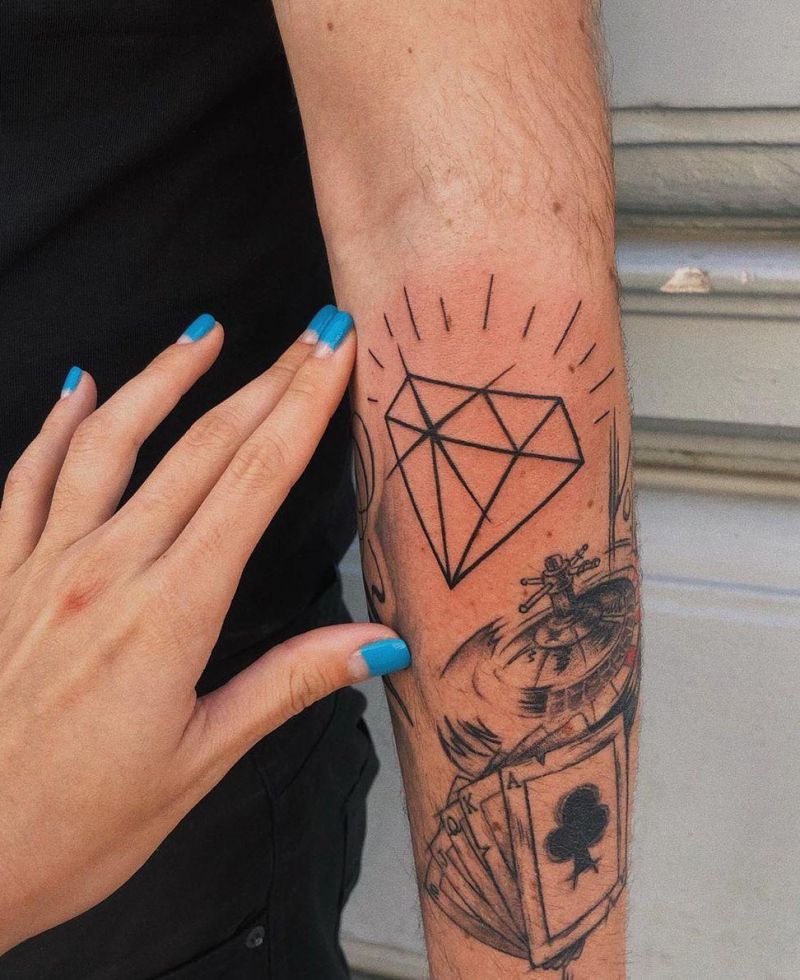 30 Eye Catching Diamond Tattoos Make You the Focus