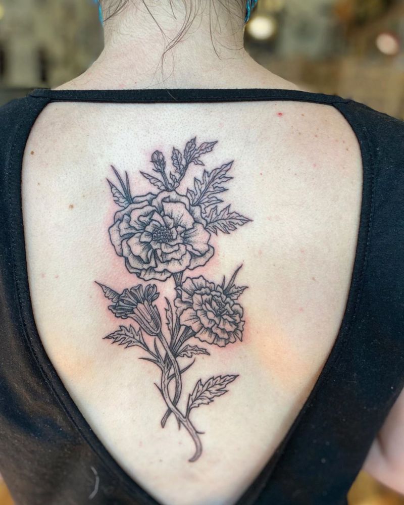 30 Beautiful Marigold Tattoos You Will Love