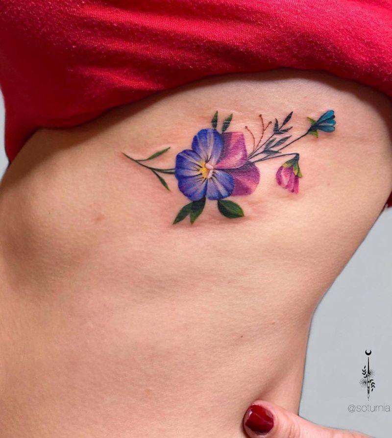 30 Pretty Pansy Tattoos for Your Inspiration