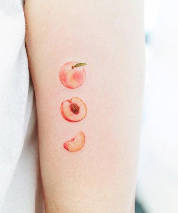 30 Pretty Peach Tattoos for Women You Will Love