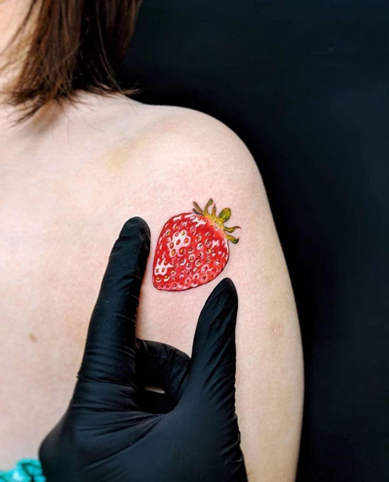 30 Pretty Strawberry Tattoos You Will Love