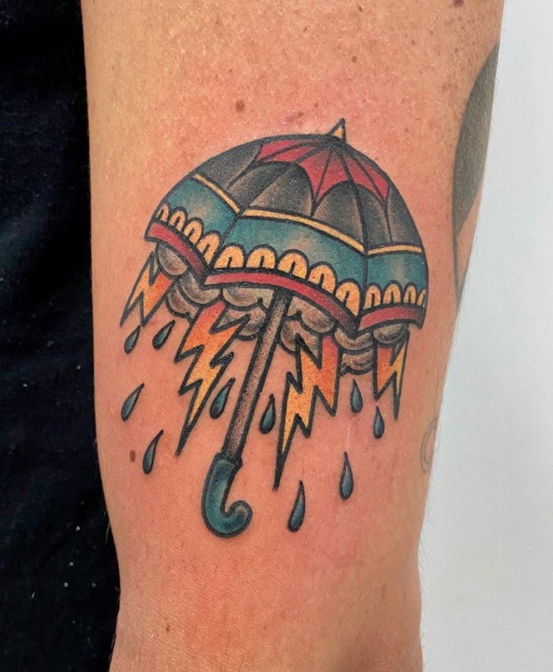 30 Creative Umbrella Tattoos Shelter You from The Wind and Rain