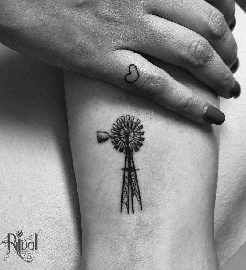 30 Pretty Windmill Tattoos Show Your Temperament