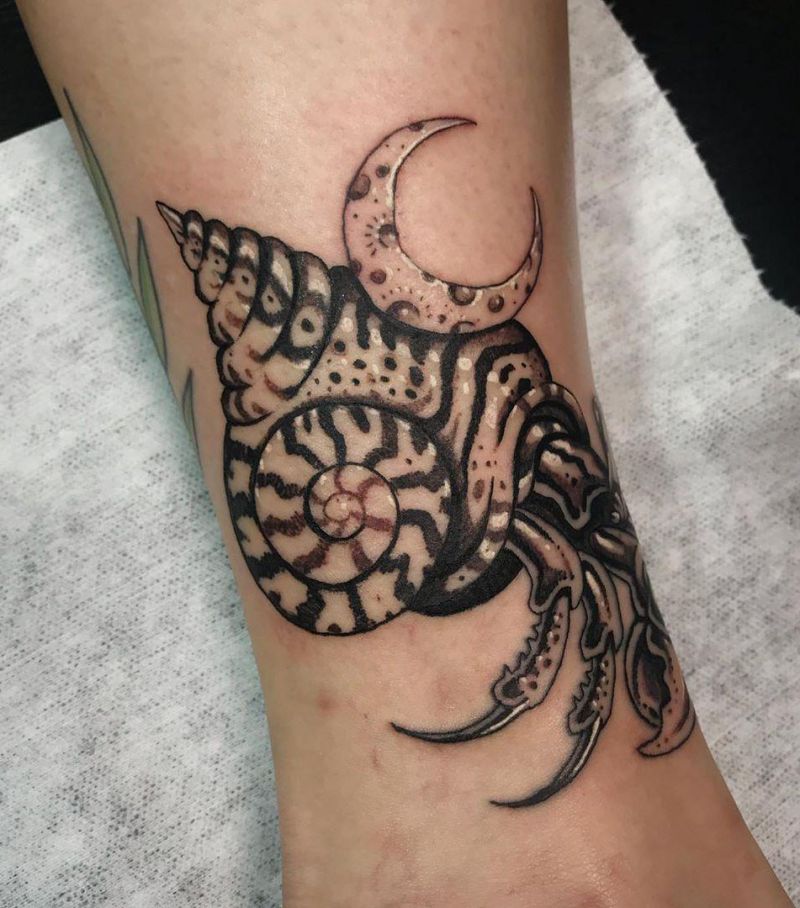 30 Pretty Hermit Crab Tattoos You Will Love