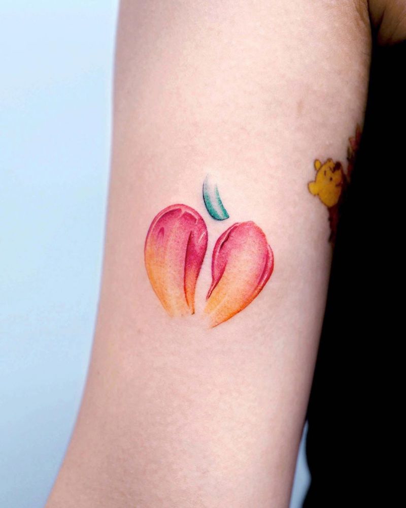 30 Pretty Peach Tattoos for Women You Will Love