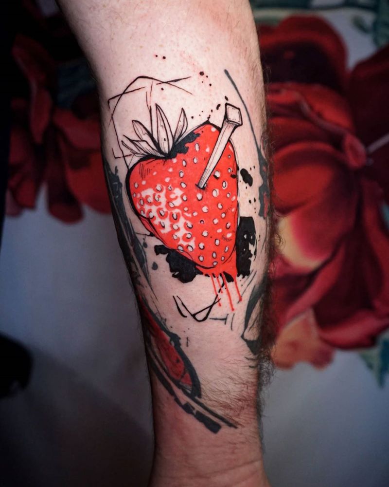 30 Pretty Strawberry Tattoos You Will Love