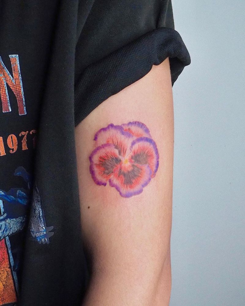 30 Pretty Pansy Tattoos for Your Inspiration