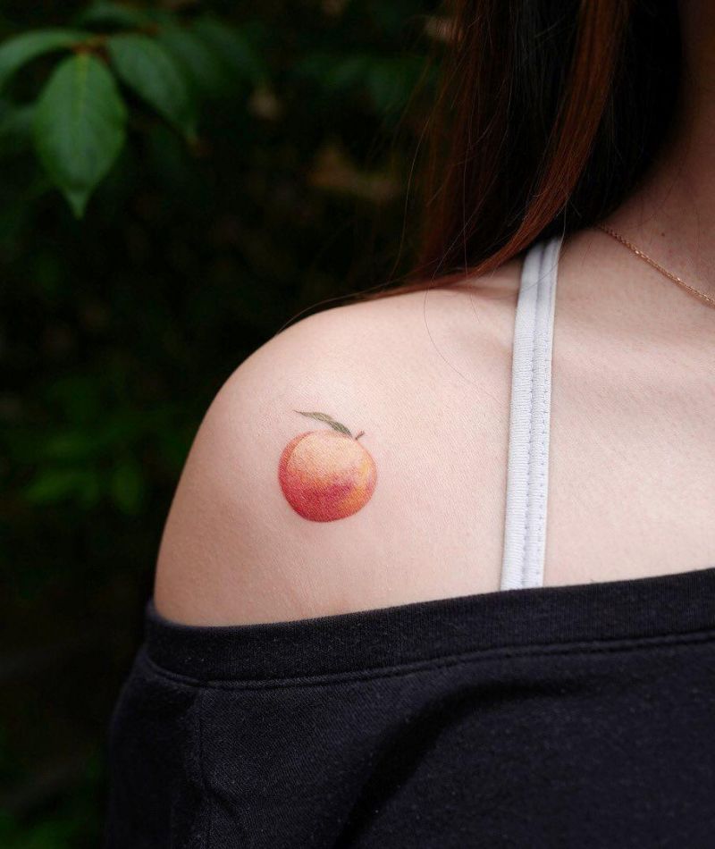 30 Pretty Peach Tattoos for Women You Will Love