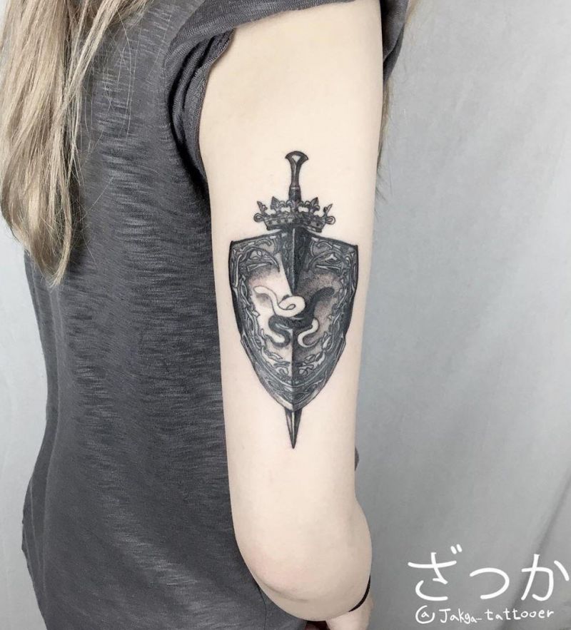 30 Creative Shield Tattoos You Will Love