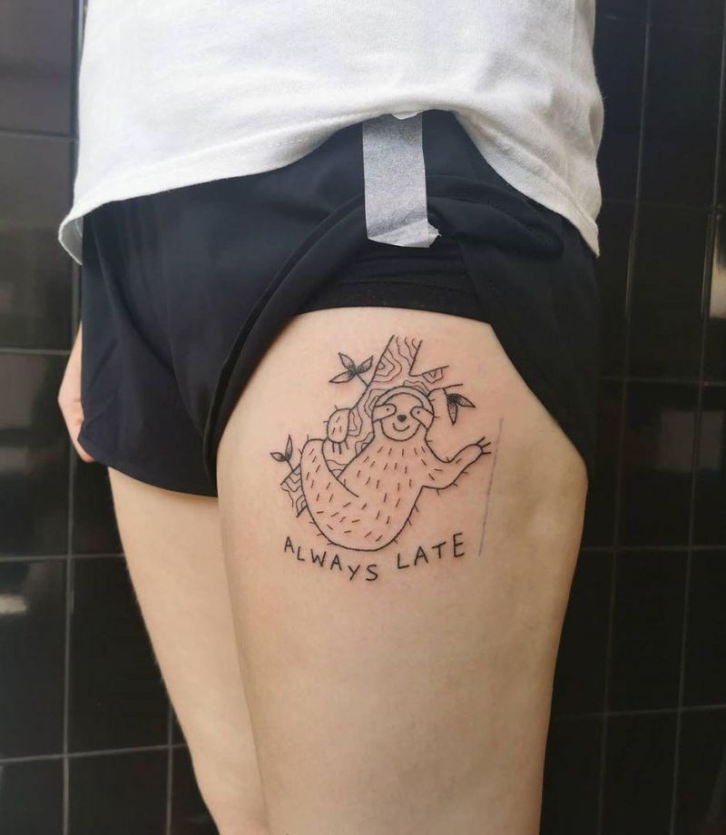 30 Cute Sloth Tattoos for You to Enjoy