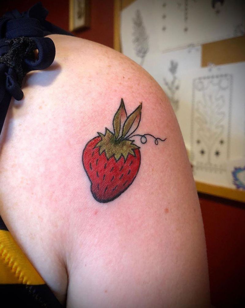 30 Pretty Strawberry Tattoos You Will Love