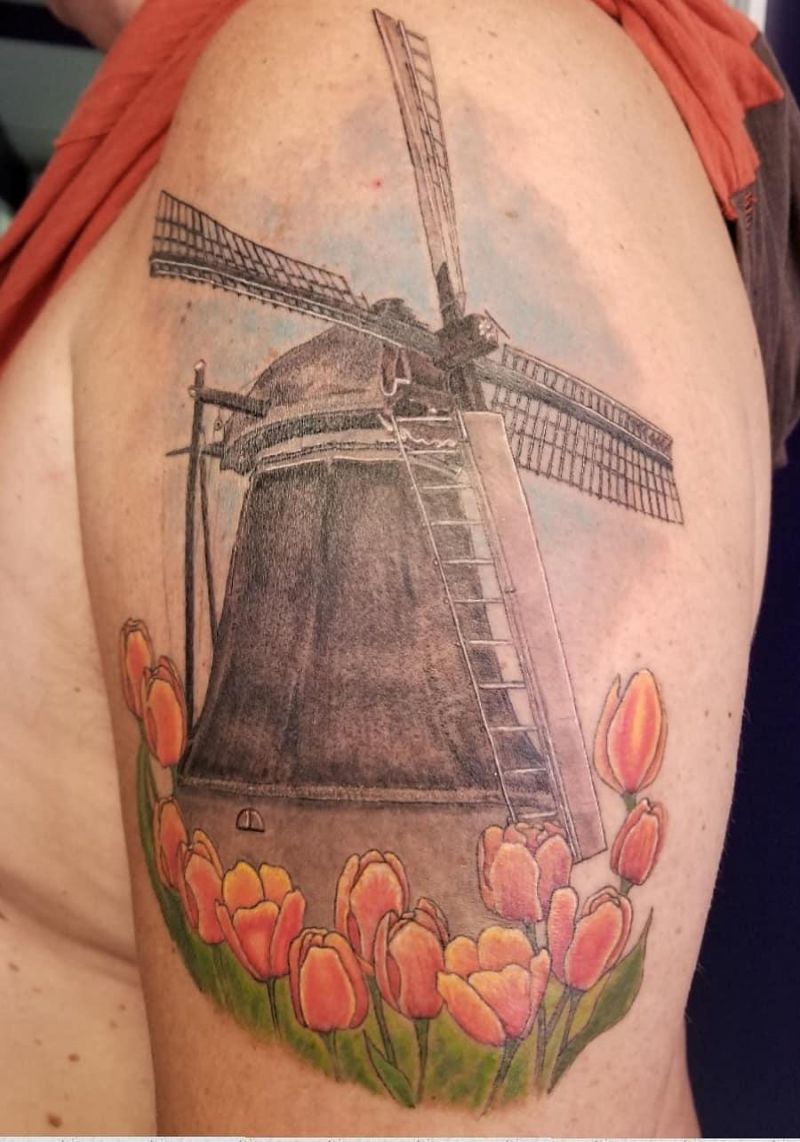 30 Pretty Windmill Tattoos Show Your Temperament