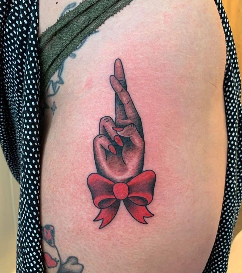 30 Elegant Fingers Crossed Tattoos Bring You Good Luck