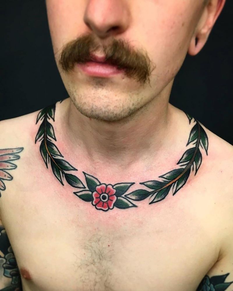 30 Pretty Necklace Tattoos Give You a Different Feeling