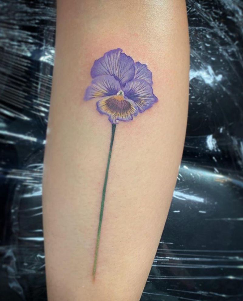 30 Pretty Pansy Tattoos for Your Inspiration