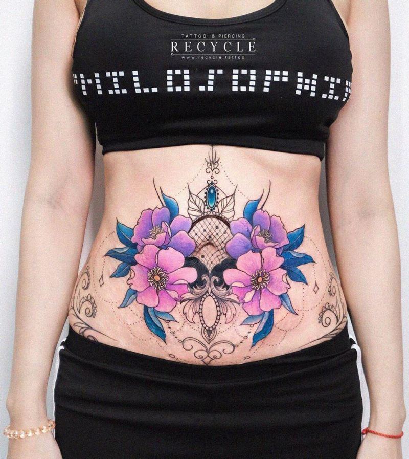 30 Pretty Stomach Tattoos You Will Love