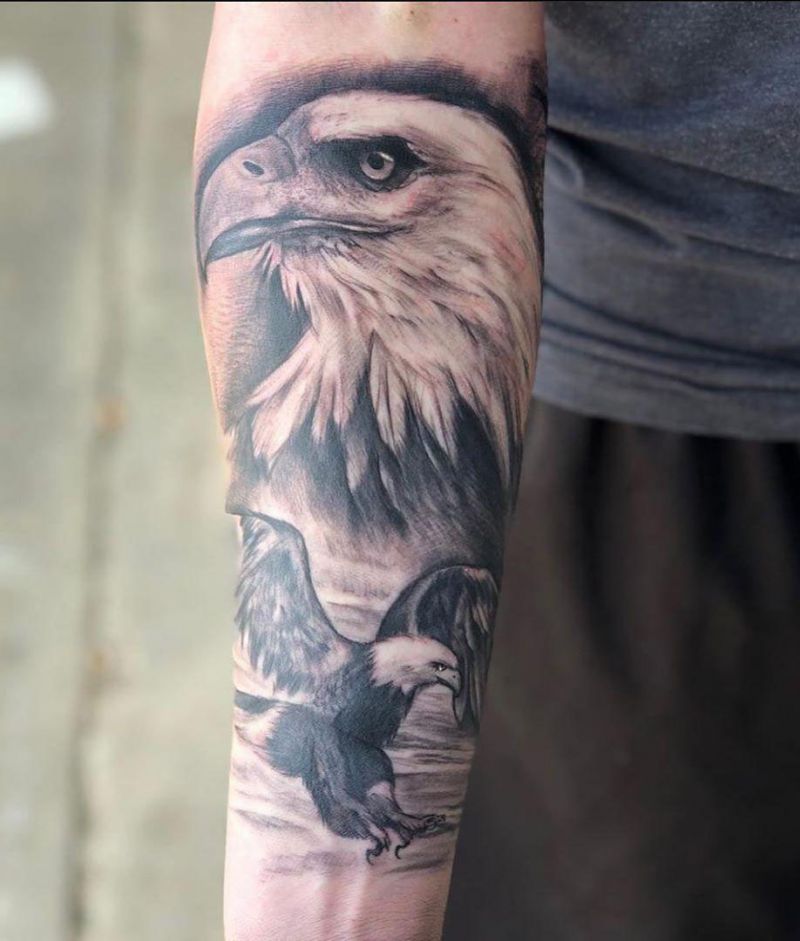 30 Pretty Bald Eagle Tattoos for Men