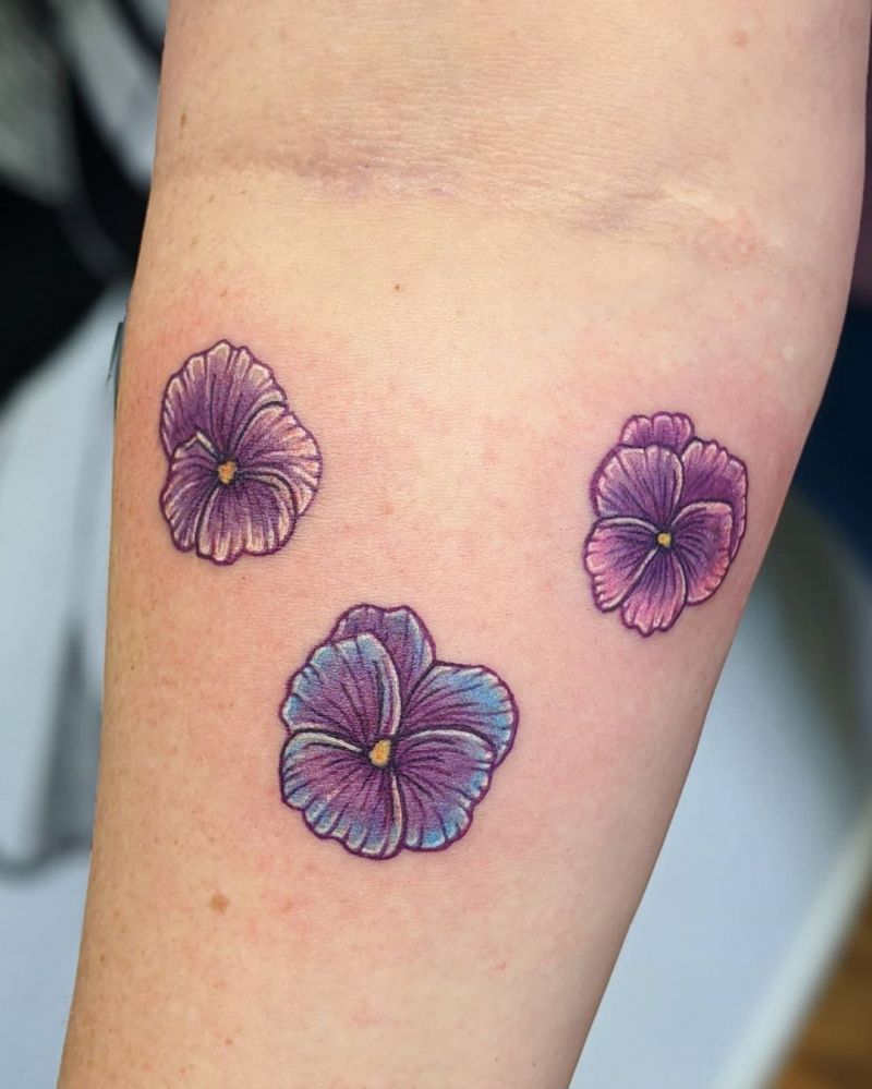 30 Pretty Pansy Tattoos for Your Inspiration