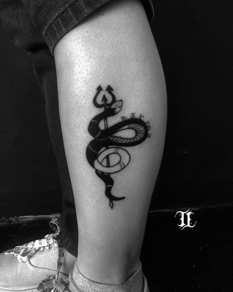 30 Creative Trident Tattoos for Your Inspiration