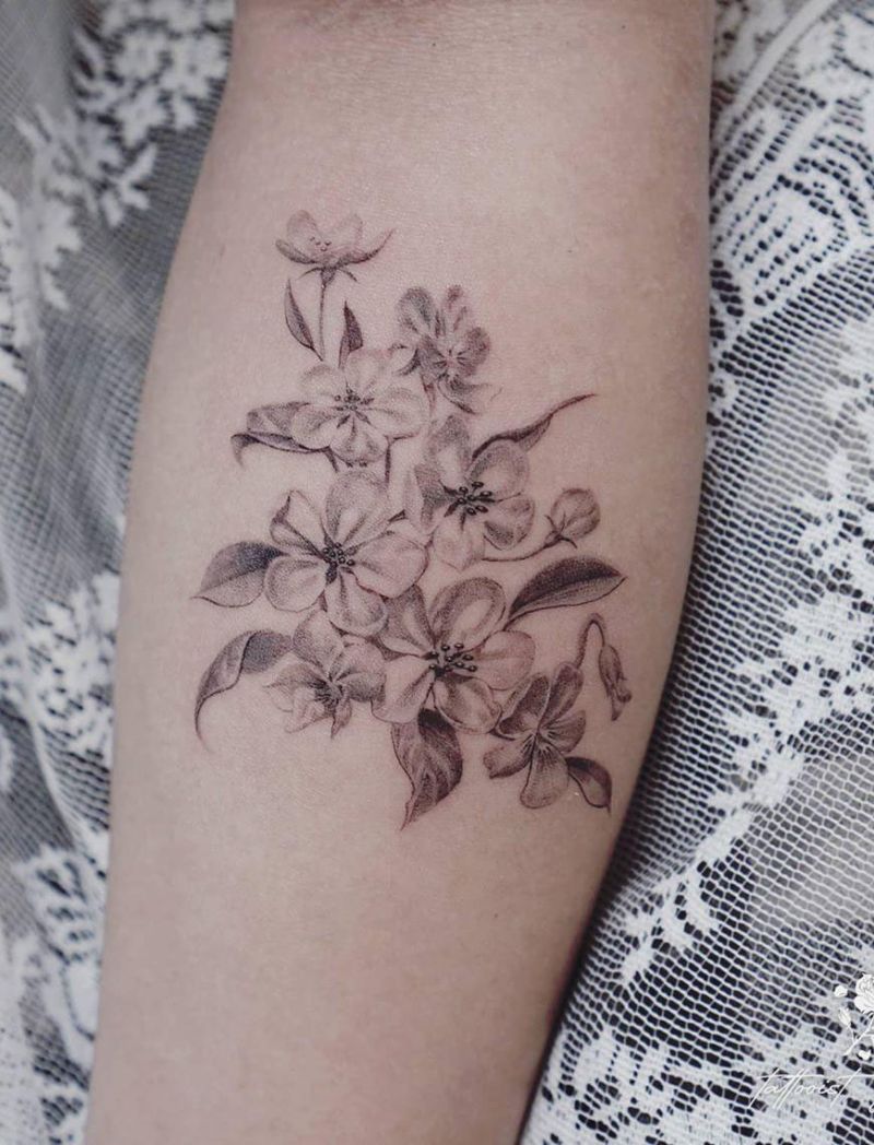 30 Pretty Apple Blossom Tattoos You Will Love