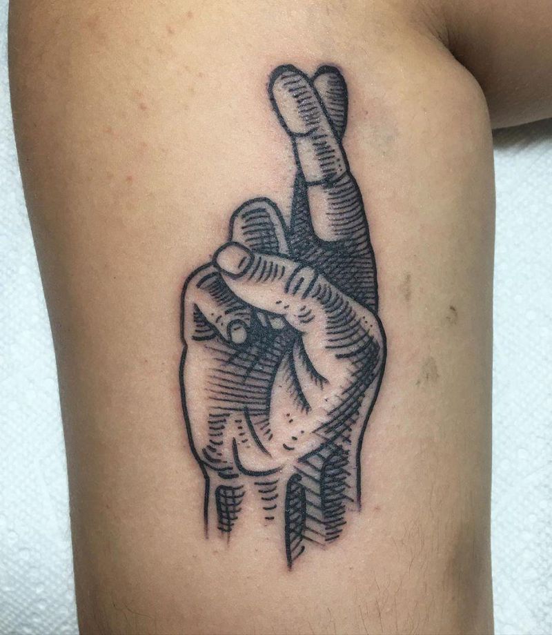 30 Elegant Fingers Crossed Tattoos Bring You Good Luck