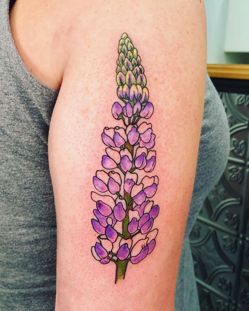 30 Pretty Lupine Tattoos for Your Inspiration