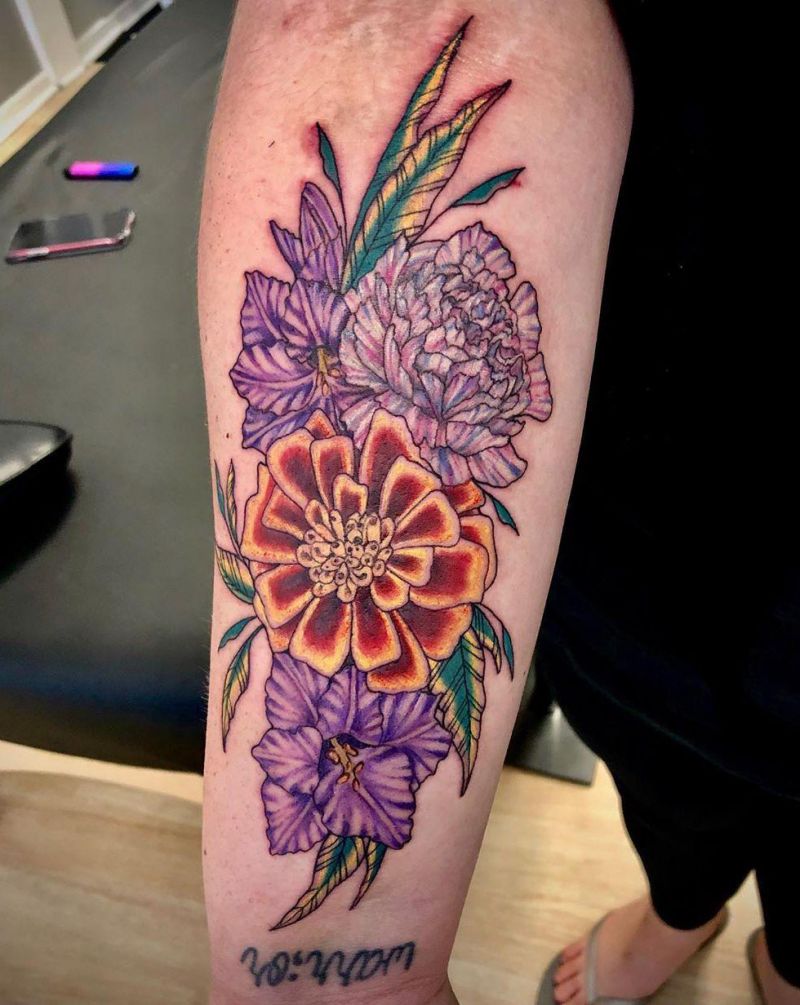 30 Beautiful Marigold Tattoos You Will Love