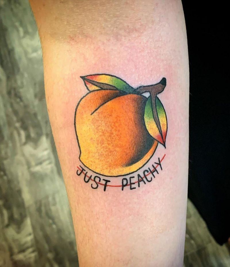 30 Pretty Peach Tattoos for Women You Will Love