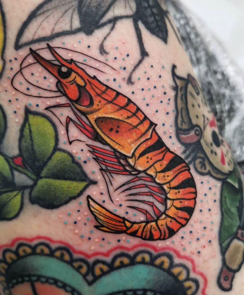 30 Pretty Shrimp Tattoos to Inspire You