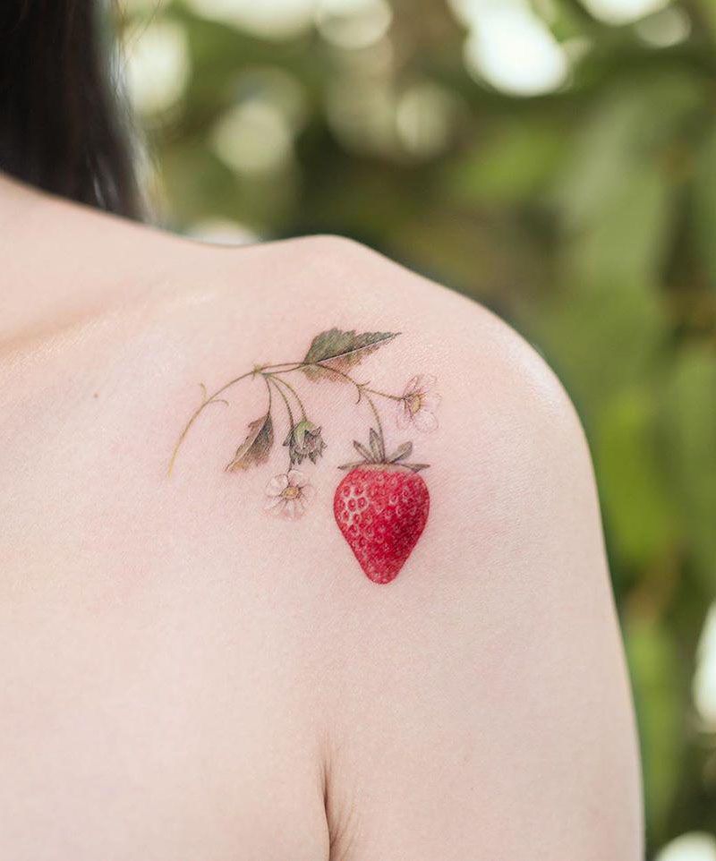 30 Pretty Strawberry Tattoos You Will Love