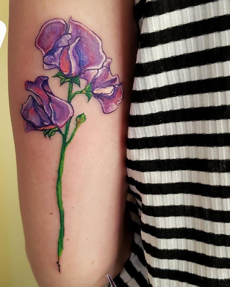 30 Pretty Sweet Pea Tattoos You Will Love