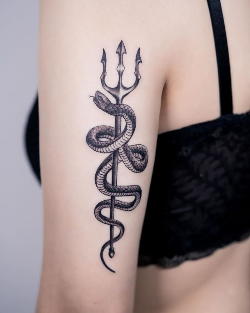 30 Creative Trident Tattoos for Your Inspiration