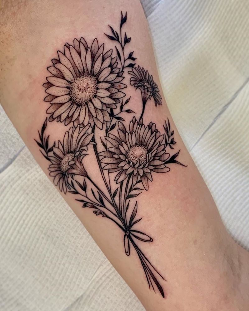 30 Pretty Aster Tattoos for Your Inspiration