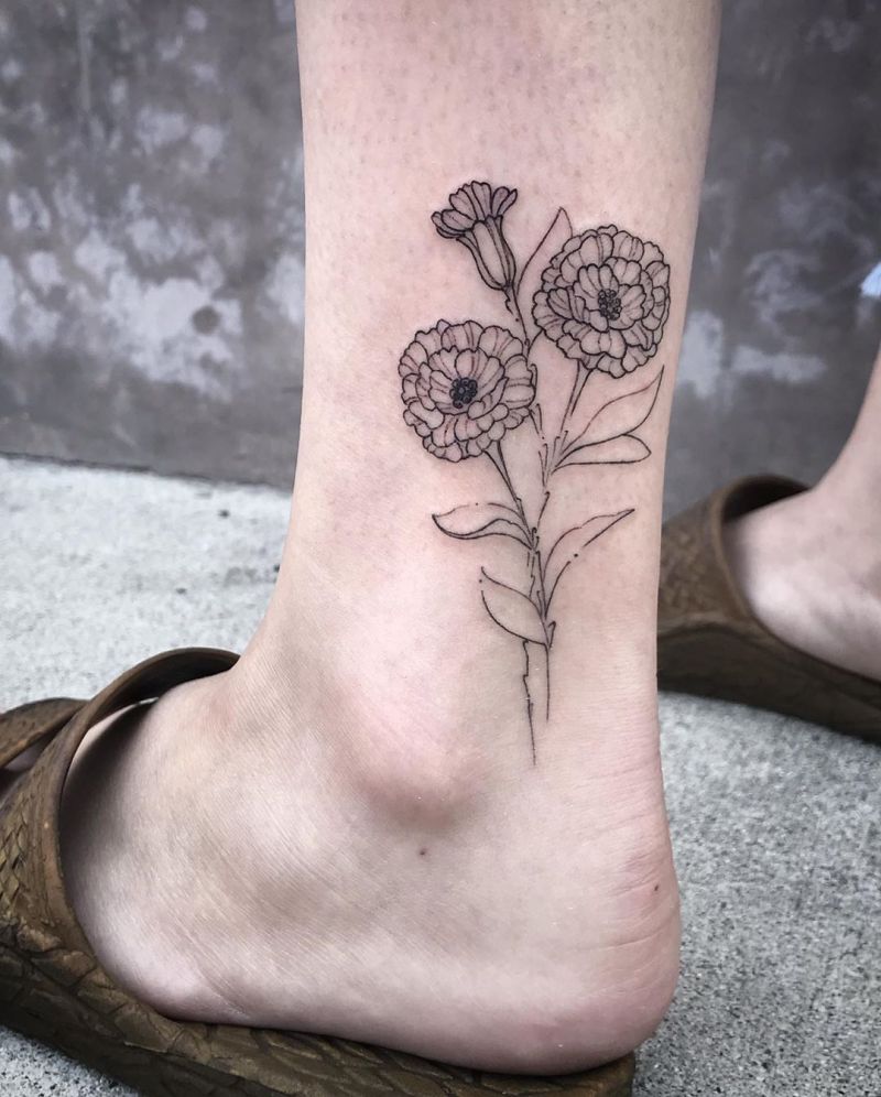 30 Beautiful Marigold Tattoos You Will Love