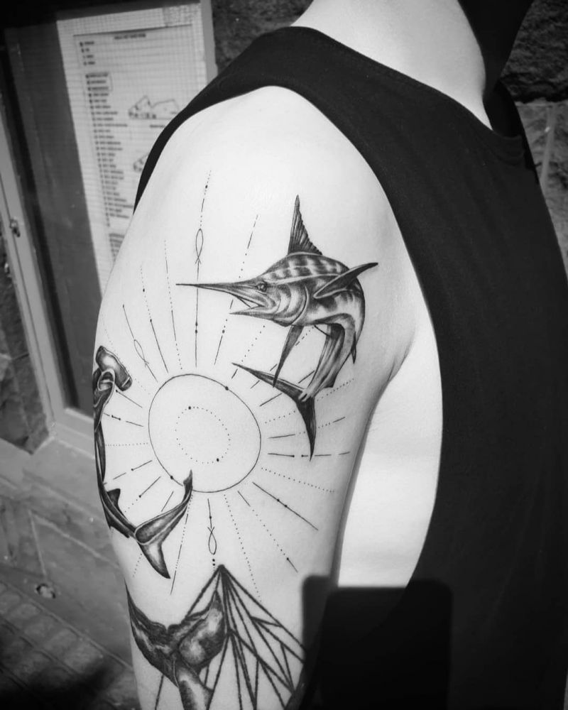 30 Pretty Marlin Tattoos You Will Love