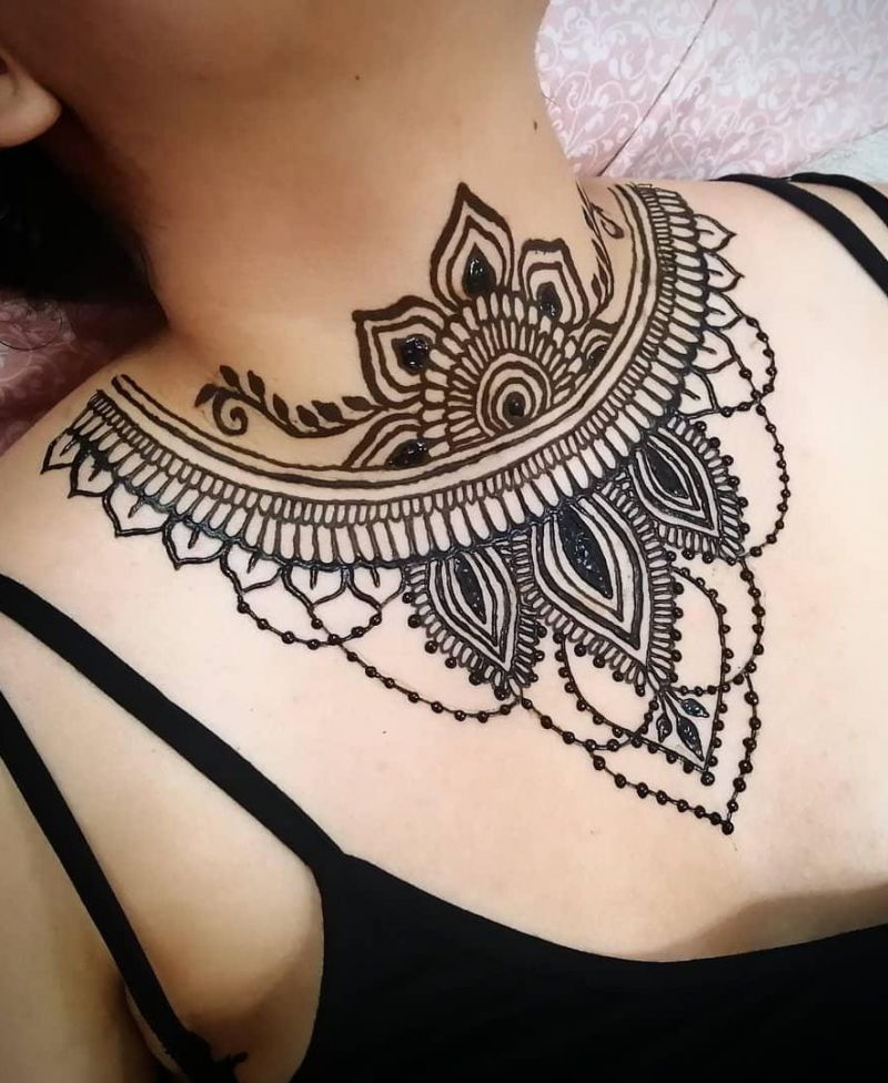 30 Pretty Necklace Tattoos Give You a Different Feeling