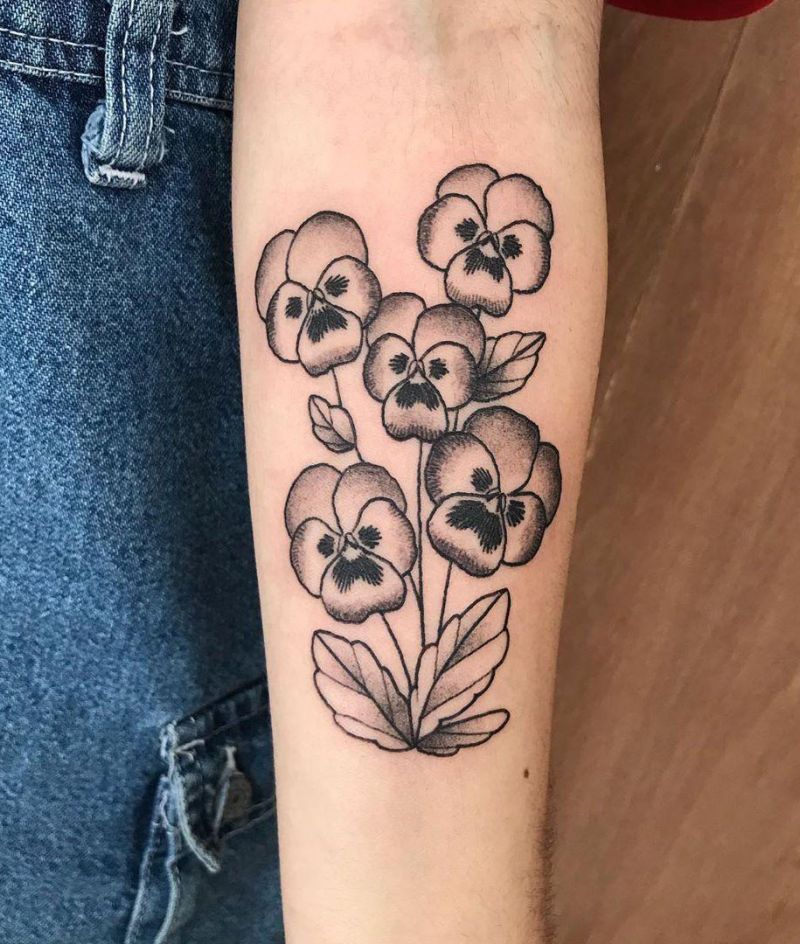 30 Pretty Pansy Tattoos for Your Inspiration