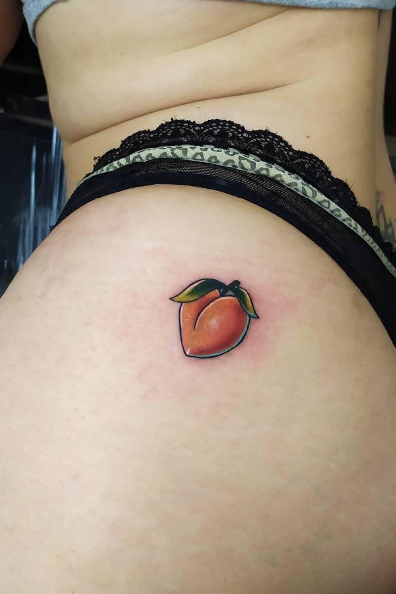 30 Pretty Peach Tattoos for Women You Will Love