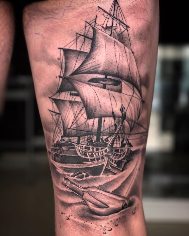 30 Pretty Boat Tattoos Make Your Career A Success