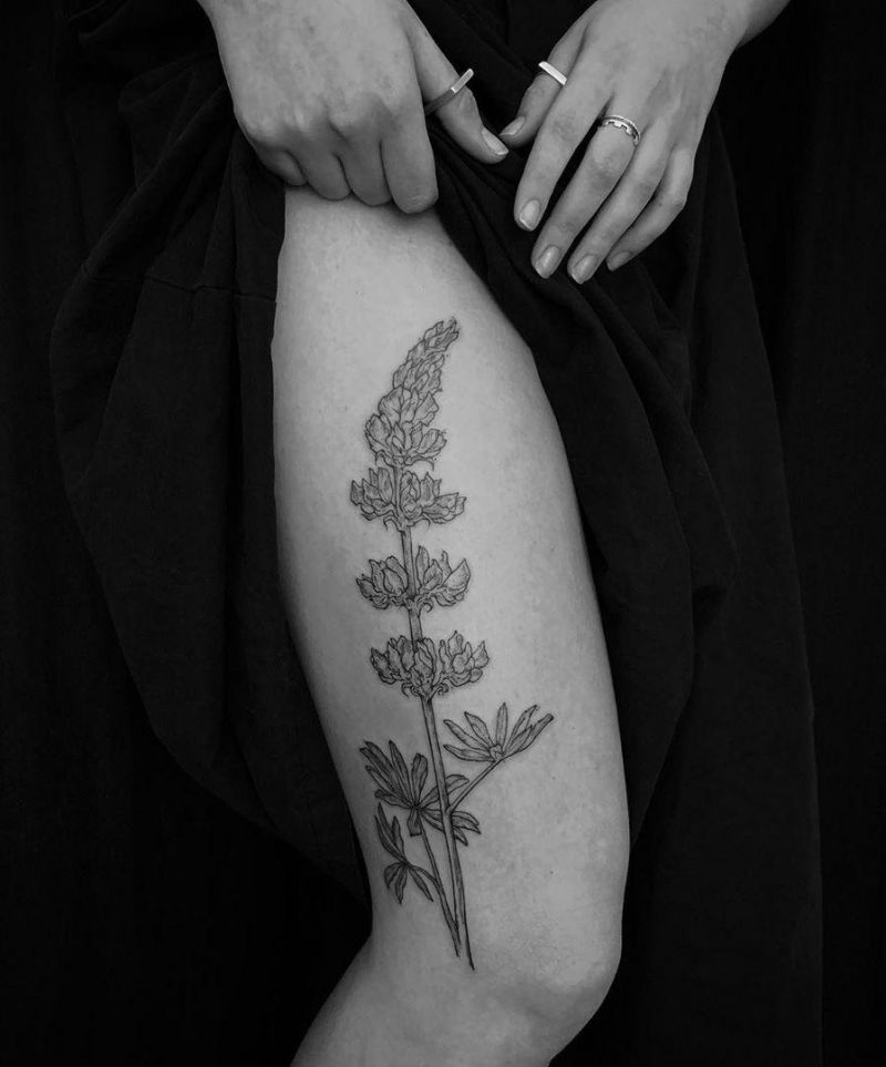 30 Pretty Lupine Tattoos for Your Inspiration